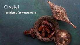  Presentation with aladdin - Presentation theme featuring bronze-plate-with-dates background and a ocean colored foreground