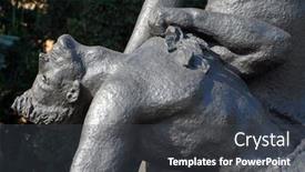  Presentation with dying - Presentation design with bronze sculpture of victory detail with dying men background and a dark gray colored foreground
