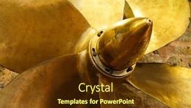  Presentation with ship navigation - Cool new PPT theme with bronze six bladed propeller screw of a boat or ship the brass ship screw propeller helps in ship navigation backdrop and a tawny brown colored foreground