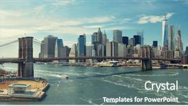  Presentation with brooklyn bridge - Cool new theme with brooklyn bridge and downtown manhattan backdrop and a gray colored foreground