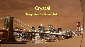  Presentation with brooklyn bridge - Colorful presentation enhanced with brooklyn bridge and manhattan skyline backdrop and a tawny brown colored foreground
