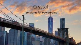  Presentation with 4th july - Theme consisting of brooklyn bridge and manhattan skyline on july 4th new york usa background and a coral colored foreground