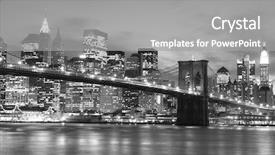  Presentation with brooklyn bridge - PPT layouts enhanced with brooklyn bridge and manhattan skyline background and a gray colored foreground