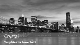  Presentation with brooklyn bridge - Colorful theme enhanced with brooklyn bridge and manhattan skyline backdrop and a gray colored foreground