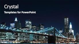  Presentation with brooklyn bridge - PPT layouts consisting of brooklyn bridge and manhattan skyline background and a black colored foreground