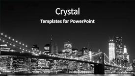  Presentation with brooklyn bridge - Colorful presentation enhanced with brooklyn bridge and manhattan skyline backdrop and a black colored foreground