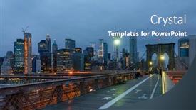  Presentation with brooklyn bridge - PPT layouts enhanced with brooklyn-bridge-at-early-morning background and a teal colored foreground