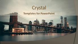  Presentation with brooklyn - Cool new PPT theme with brooklyn bridge at night backdrop and a soft green colored foreground