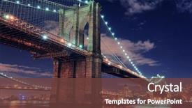  Presentation with brooklyn - Colorful PPT theme enhanced with brooklyn bridge closeup over east backdrop and a tawny brown colored foreground