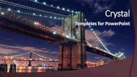  Presentation with brooklyn bridge - Presentation design with brooklyn bridge closeup over east background and a navy blue colored foreground