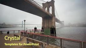  Presentation with brooklyn - Presentation design featuring brooklyn bridge in a foggy background and a tawny brown colored foreground
