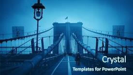  Presentation with brooklyn bridge - Cool new presentation design with brooklyn bridge in a foggy backdrop and a ocean colored foreground