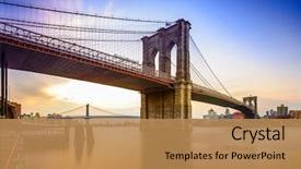  Presentation with dawn - Presentation enhanced with brooklyn bridge in new york background and a coral colored foreground