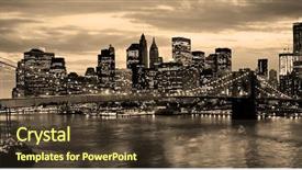  Presentation with brooklyn bridge - Beautiful theme featuring brooklyn bridge in new york backdrop and a tawny brown colored foreground