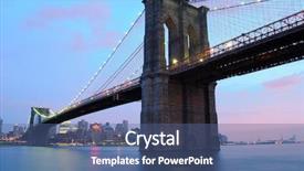  Presentation with brooklyn bridge - Colorful presentation enhanced with brooklyn bridge in new york backdrop and a ocean colored foreground