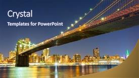  Presentation with brooklyn bridge - Audience pleasing slide deck consisting of brooklyn bridge manhattan night view backdrop and a ocean colored foreground
