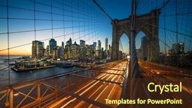  Presentation with brooklyn bridge - Cool new PPT theme with brooklyn bridge new york city backdrop and a tawny brown colored foreground