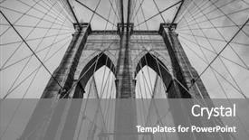  Presentation with brooklyn - Audience pleasing theme consisting of brooklyn bridge new york city backdrop and a gray colored foreground