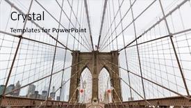  Presentation with brooklyn bridge - Theme having brooklyn bridge nobody new york background and a light gray colored foreground