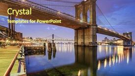  Presentation with brooklyn - Audience pleasing theme consisting of brooklyn bridge spanning the east backdrop and a tawny brown colored foreground