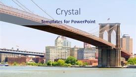 Presentation with brooklyn - PPT layouts having brooklyn-bridge-spanning-the-east background and a sky blue colored foreground