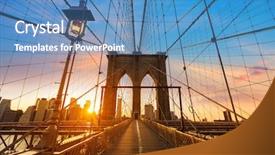  Presentation with brooklyn bridge - PPT theme enhanced with brooklyn bridge sunset new york background and a teal colored foreground