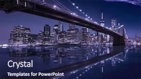  Presentation with brooklyn bridge - PPT layouts having brooklyn bridge sunset new york manhattan skyline ny nyc usa background and a navy blue colored foreground