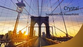  Presentation with brooklyn - Colorful PPT theme enhanced with brooklyn bridge sunset new york manhattan skyline ny nyc usa backdrop and a teal colored foreground