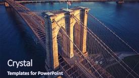  Presentation with brooklyn - PPT theme enhanced with brooklyn bridge trom top - aerial background and a navy blue colored foreground