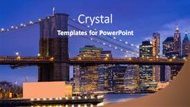  Presentation with new york state - Slide set having brooklyn bridge with lower manhattan skyscrapers bulding for new york city in new york state ny usa background and a cobalt blue colored foreground