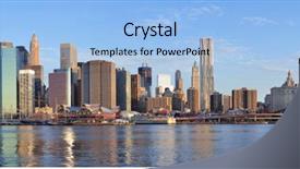  Presentation with brooklyn bridge - Presentation with brooklyn bridge with lower manhattan background and a light blue colored foreground