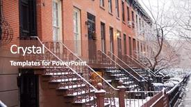  Presentation with brooklyn - Slides having brooklyn brownstone background and a violet colored foreground