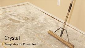  Presentation with flooring - PPT layouts enhanced with broom ready for flooring installation background and a  colored foreground