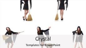  Presentation with maroon and white - Beautiful presentation design featuring brooms - woman with broom isolated backdrop and a white colored foreground