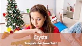  Presentation with christmas party - Amazing PPT layouts having broomstick - young family cleaning apartment backdrop and a coral colored foreground