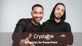  Presentation with african american men - Colorful presentation theme enhanced with brother - two smiling african american young backdrop and a tawny brown colored foreground