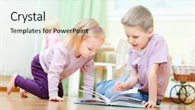  Presentation with sister - Theme enhanced with brother and his little sister background and a sky blue colored foreground