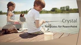  Presentation with sister - Presentation enhanced with brother-and-sister-fishing background and a light gray colored foreground