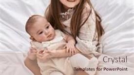  Presentation with sister - Theme having brother-and-sister-hugging-each background and a coral colored foreground