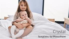  Presentation with sister - Slide deck featuring brother-and-sister-hugging-each background and a light gray colored foreground