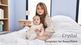  Presentation with sister - Presentation consisting of brother-and-sister-hugging-each background and a white colored foreground