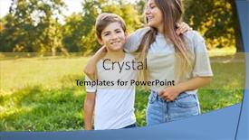  Presentation with sister - Theme consisting of brother-and-sister-hugging-happily background and a yellow colored foreground