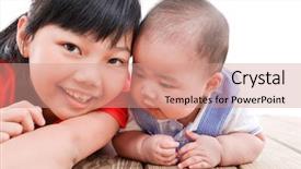  Presentation with wood floor wiht lighting - Amazing theme having brother-and-sister-lying-down backdrop and a coral colored foreground