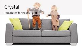  Presentation with siblings - PPT theme having cake - variety of tasty pastry background and a violet colored foreground