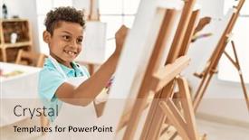  Presentation with sister - Presentation theme enhanced with brother-and-sister-smiling-confident background and a coral colored foreground