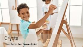  Presentation with sister - Presentation design having brother-and-sister-smiling-confident background and a coral colored foreground