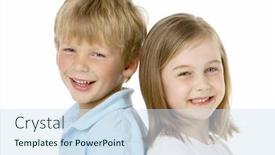  Presentation with sister - Cool new presentation theme with brother-and-sister-smiling backdrop and a sky blue colored foreground