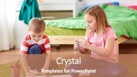  Presentation with paper making - Audience pleasing presentation theme consisting of brother and sister with paper backdrop and a coral colored foreground