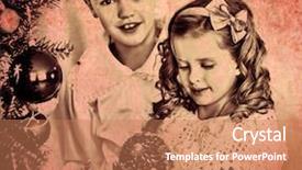  Presentation with black white tree - Cool new slide set with brother decorate on christmas backdrop and a coral colored foreground