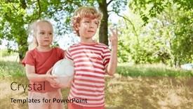  Presentation with peace - Slide deck enhanced with brother-showing-peace-sign and a  colored foreground